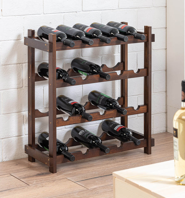 Cantinetta Portabottiglie in Legno 65x25x50 cm 24 Bottiglie Noce prezzo
