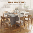 Tavolo da Pranzo Pieghevole 140x76x74 cm con Ruote con 2 Cassetti 2 Ante e Armadietto in Legno Grigio Cemento      