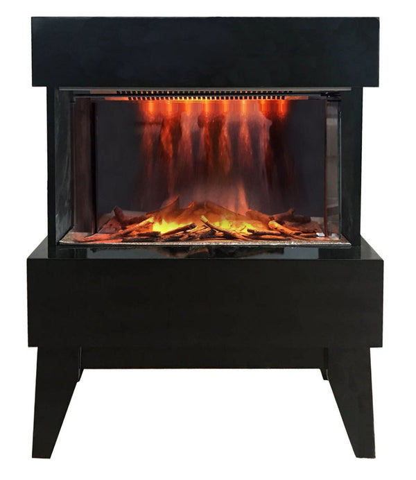 Cheminée Electrique Sol Effet Flamme 2000W Chemin'Arte Vidrio Noir prezzo