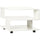 Table basse asymétrique 60x60x45 cm avec étagères et pieds réglables en bois blanc