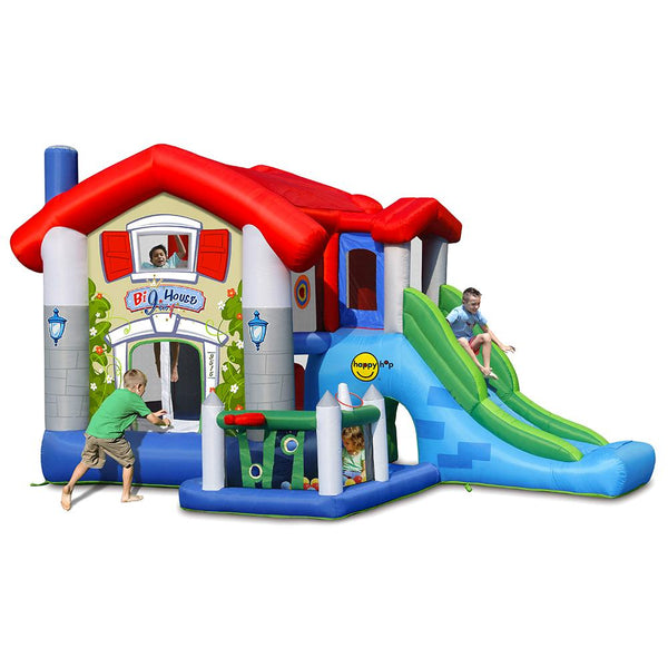 Château Carrousel Gonflable Grande Maison avec Pompe Toboggan Incluse Happy Hop sconto