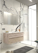 Mobile da Bagno Sospeso con Lavabo 70 cm e Specchio Bali Light Rovere Naturale      
