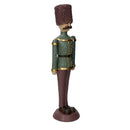 Soldatino Schiaccianoci in resina verde e vinaccia cm 11x10xh41