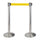 2 Tringles à Rideaux 3 mètres en Acier Inoxydable Brossé Ø36x101 cm Ruban Jaune