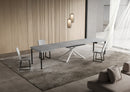 Tavolo Allungabile 120-380x90x74 cm Niket Cemento Gambe Bianche