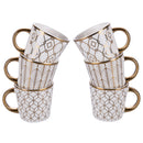 Set 6 Tazzine da Caffè Ø6x5,5 cm in New Bone China VdE Tivoli 1996 Charleston