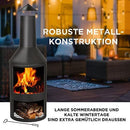 Stufa a Legna da Giardino 134x44,5 cm in Acciaio con Attizzatoio Nero 