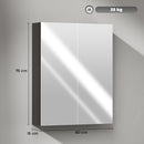 Armadietto a Specchio per Bagno 60x15x75 cm Struttura in MDF Nero   