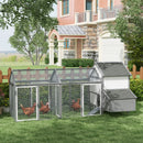 Pollaio per Galline da Esterno con Nido per Cova Tetto Impermeabile Configurabile Grigio      