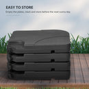 Base per Ombrellone 4 Pezzi in HDPE Riempibili 104x104x7.5 cm Nera 