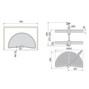Cestello Girevole Ø65 cm per Mobile da Cucina 80 cm in Plastica Emuca Grigio