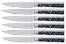 Set 6 Coltelli da Tavola Lama Liscia in Acciaio Inox Samurai Nero