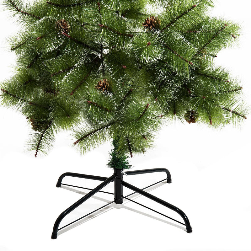 Albero di Natale Artificiale 150 cm 229 Rami con 35 Pigne 