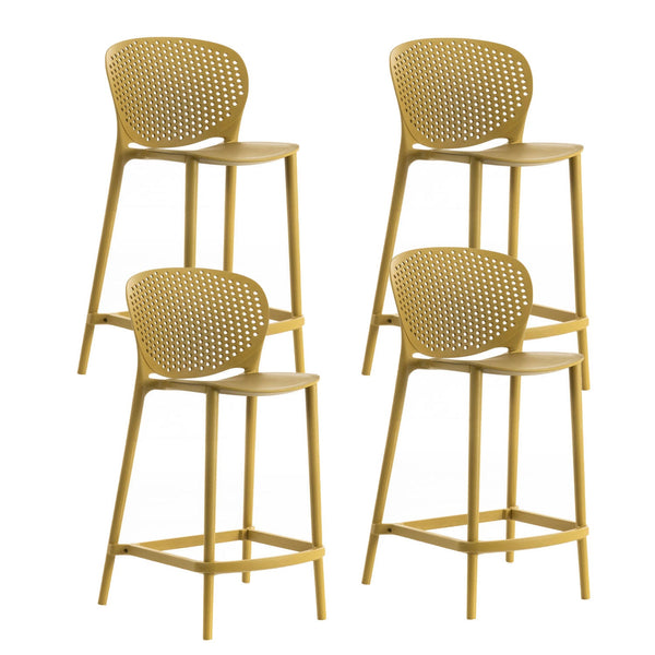 sconto Set 4 Sgabelli 46x42x93 cm in Polipropilene Spot Senape