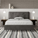 Letto Matrimoniale Francese Imbottito in Microfibra Appia Large Grigio Varie Misure