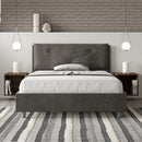 Letto Matrimoniale Francese Imbottito in Microfibra Appia Large Grigio Varie Misure