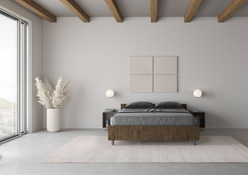 Letto Matrimoniale Francese Nuamo Noce Varie Misure