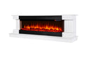 Camino Elettrico da Pavimento 60,3x181x43 cm Effetto Fiamma 1500W Arizona & Dalas maxi Bianco