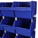Set 12 Contenitori a Bocca di Lupo 28x42,5x26 cm in Plastica max 50 kg Blu 