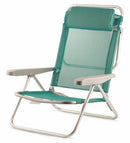 Sedia Mare Spiaggina Pieghevole con Cuscino in Alluminio Soriani Brasile Verde Acquamarina