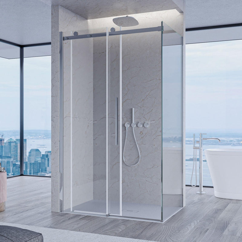 Box Doccia Angolare 1 Anta Scorrevole in Cristallo Trasparente 8mm H195 Bonussi Alina Varie Misure