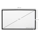 Telo Proiettore 100 Pollici 230x133 cm in PVC Bianco