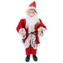 Pupazzo Babbo Natale H50 cm con Minilucciole Rosso e Grigio