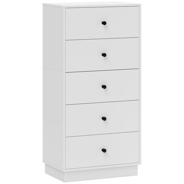 Cassettiera 5 Cassetti Moderna e Salvaspazio 47x29x95 cm Bianco acquista