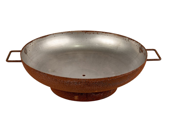 Braciere a Legna Ø75x17 cm Elegante con Manici in Acciaio Effetto Ruggine online