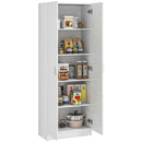 Credenza Mobile Alto Cucina  Multiuso 60x31.5x165 cm in Legno Bianco 