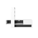 Mobile TV 1 Anta 180x38x138 cm in MDF Troya Bianco e Antracite