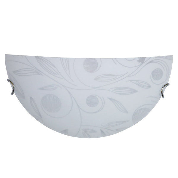 Applique 1xE27 Crochets Chrome Plaque Verre Blanc Décoré Jardin E-Energy Clara sconto