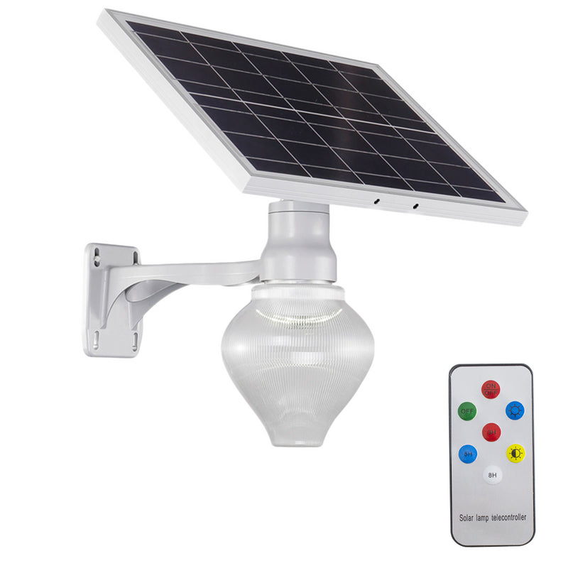 Lampada Led da Giardino e Cortile con Pannello Solare Lampione IP65 con Telecomando