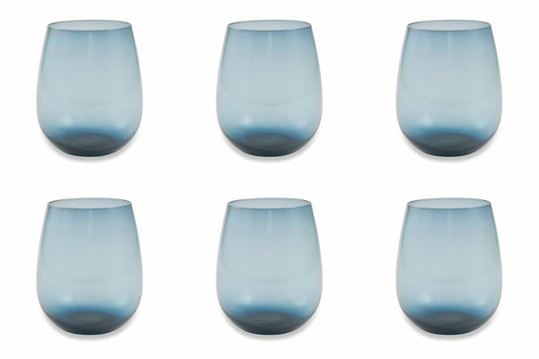 acquista Set de 6 verres Ø6x11 cm en verre VdE Tivoli 1996 Happy Hour Bleu
