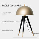 Lampada da Tavolo Ø30x62 cm E27 Paralume in Metallo Oro