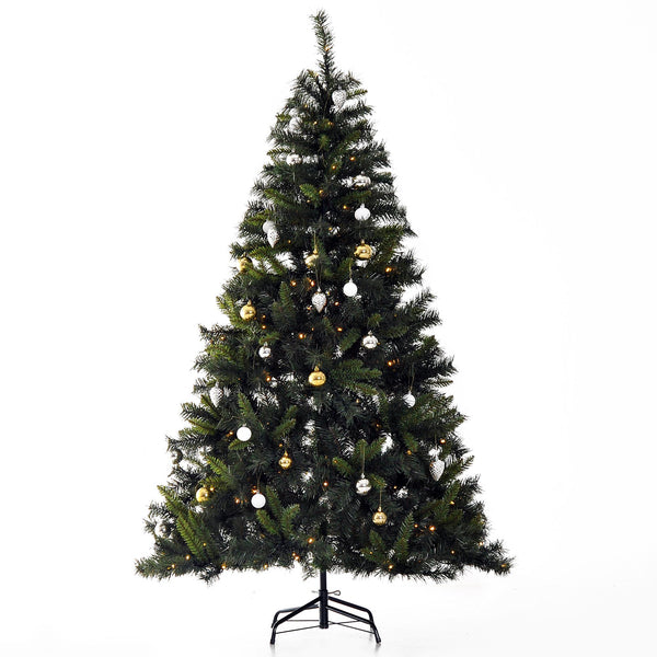 prezzo Sapin de Noël Artificiel 180 cm 200 LED et Boules Décoratives Vertes