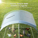 Pollaio per Galline da Esterno 280x340x190 cm con Tetto Impermeabile e Serratura in Acciaio Zincato Argento      