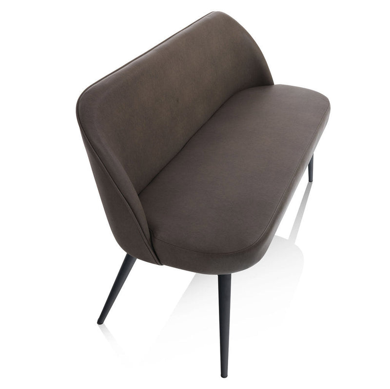 Divano 2 Posti 130x55x80 cm in Similpelle Marrone