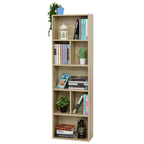 Étagère bibliothèque 50x24x150 cm 5 étagères en bois de chêne prezzo