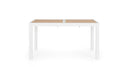 Tavolo Allungabile da Esterno 140-210x77x75h cm in Alluminio e Polywood Hilija Naturale e Bianco  