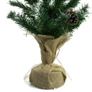 Albero di Natale 90H cm con pigne e base in juta Abete Artificiale