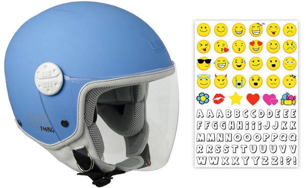 Casque Demi-Jet Enfant Visière Longue CGM Varadero Smile 206S Bleu Mat acquista