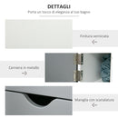 Mobile a Colonna da Bagno 15,2x29,8x118 cm in Legno Bianco e Grigio   