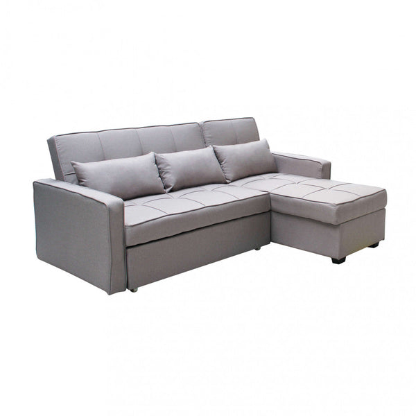 acquista Canapé convertible Cedric 208x87/145x88 cm en tissu gris
