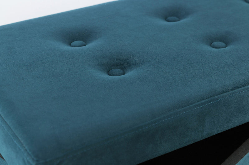 Baule Cassapanca Pouf Contenitore in Velluto Soriani Petrolio