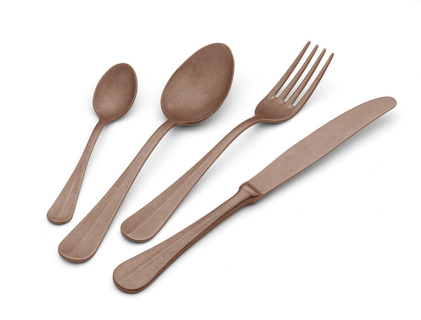 prezzo Ménagère Service 24 Pièces en Acier 18/10 PVD Eme Royal Retro Chocolat