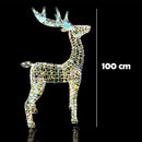 Renna Luminosa Natalizia Bianco Iridescente 100 cm con 500 LED Addobbo di Natale
