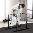 Set 2 Barre per Dip Parallele 4 Altezze Regolabili 70x50x80-105 cm Maniglie Antiscivolo in Acciaio Nero 