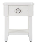 Comodino Shine 45x54x40 cm in Legno MDF e Metallo Bianco