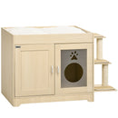 Mobile Lettiera Casetta Cuccia per Gatti con Albero Tiragraffi 107x54x70 cm Rovere 